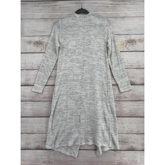Saturday Sunday Anthropologie Open Front Knit Cardigan Womens Small White Gray - Picture 2 of 10